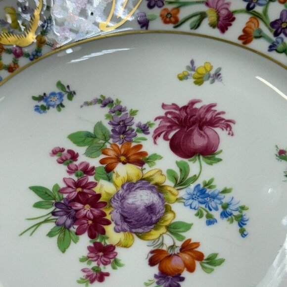 Schumann Bavaria Plate - 9" Floral Design - Picture 4 of 5